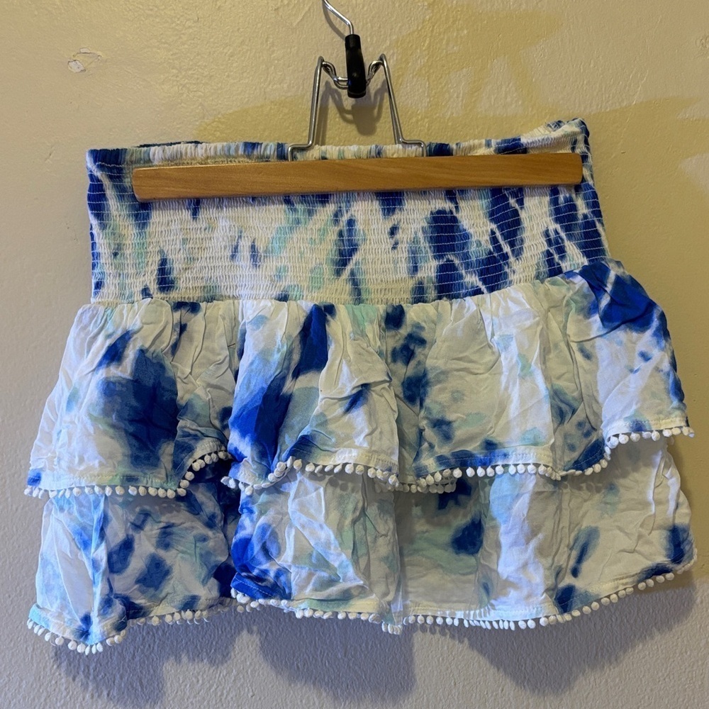 Victoria's Secret Blue and White Ruffled Skirt